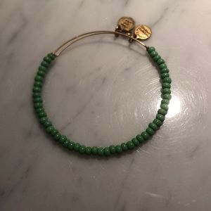 Alex and Ani green bead slide bracelet.